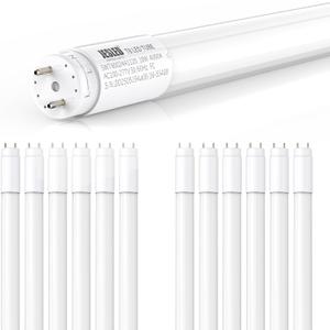 JESLED 4FT T8 LED Bulbs 12 Pack, 18W 2400LM 4000K Neutral White, Hybrid Type A+B Plug and Play or Ballast Bypass, T10 T12 Fluorescent Bulbs Replacement, Single/Double End Powered, ETL
