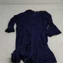 Ekouaer Robes for Women Short Knit Bathrobe Lightweight Sexy Lace Sleepwear Soft Knee Length Loungewear (Large, Navy Blue)