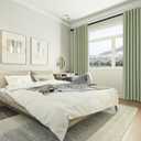 Full Blackout Sage Green Curtains 84 inches Long for Living Room, Black Out Linen Insulating Heat Light Blocking Curtains for Bedroom, 52x84 in Length, Sage Green