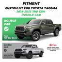 Custom Seat Covers for Tacoma 2016-2023 3rd Gen Double Cab SR5/TRD Off-Road/SR/TRD Sport/TRD PRO Full Set with Console Covers, Waterproof Leather Back and Front Seat Protectors Black Red