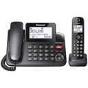 Panasonic Corded/Cordless Phone with Advanced Call Block, 2Way Recording and Digital Answering Machine, 1 Handset Expandable up to 6 Cordless Handsets  KXTGF850B (Black)