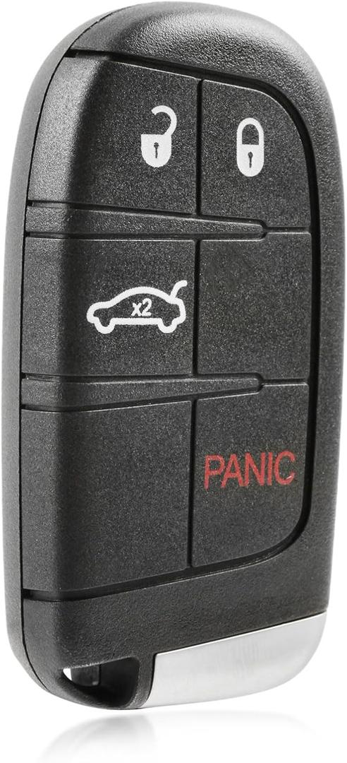 USARemote Keyless Entry Remote Car Key Fob Smart Control 4-Button Replacement for Chrysler 200 300 Dodge Charger Challenger Fiat 500x (68394196, M3N-40821302) One