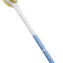 Shower Brush with Soft and Stiff Bristles,20.5" Extra Long Handle Dual-Sided Back Scrubber Bath Brush Body Exfoliator for Wet or Dry Brushing (Extra Long Handle) (Blue)