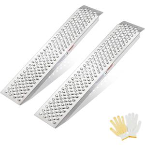 47.2'' Aluminum Shed Ramps (Pair), 880lbs Light Duty Loading Ramps for Lawn Mowers, Small Motorcycles, Dirt Bikes, 8.5" Wide Portable Anti-Slip Punch Plate Ramps for Shed Access