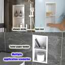 Shower Foot Rest for Shaving Legs,Double Layer Niche for Footrest,Shower Footrest for Insert Wall,Stainless Steel 304Matte White,12.2 in x 4.8 in x 3.9 in