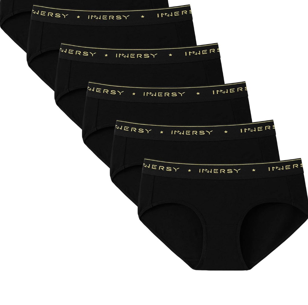 INNERSY Womens Underwear Cotton Hipster Panties Mid Rise Briefs Wide Waistband 5 Pack XL INNERSY Womens Underwear Cotton Hipster Panties Mid Rise Briefs Wide Waistband 5 Pack XL