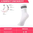 CoolMate Pilates Socks with Grips for Women, Yoga Socks, Crew Non Slip Women for Barre, Pilates Gifts for Women (A-07b. 4 Pairs Crew White)
