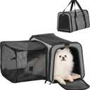 Petsfit 19"X12" X12" Expandable Pet Carrier, Square Expansion Reduces Pet Anxiety, Escape-Proof Self-Locking Zippers, 3 Easy-Access Entrances, for Cats & Small Dogs up to 18 lbs, Gray