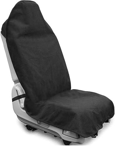 Waterproof Sweating Car Seat Cover for Post Gym Workout, Running, Swimming, Beach and Hiking, Universal Fit Non-Slip Towel Bucket Seat Protector for Cars SUV Trucks, Machine Washable (Black)