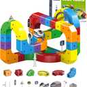 Magnetic Suction Rail Electric Train Set 3D Magic Flexible Race Track, 81 Pcs Race Car Track Block with Anti-Gravity, Educational Toy Boys Girls Birthday (81 PCS)