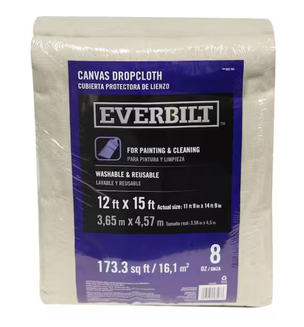 12 ft. x 15 ft. 8 oz. Canvas Drop Cloth, Pack of 3
