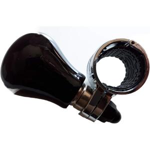 Luxury Wooden Vehicle Spinner Power Handle - Car Steering Wheel Accessory (Black)