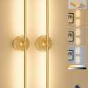 Battery Operated Wall Sconces Set of 2, 8000mAh Wireless Rechargeable 3000-6000K Dimmable 350 Rotate Wall Light with Remote for Living Room, Bedroom 31.6in Gold