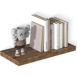 Large Floating Shelves for Wall 24" W x 12" D x 1.2" H Deep Floating Shelves 1 Pack Floating Shelf Large Storage Space Wall Mount Shelf for Living Room Kitchen Bathroom Rustic Brown