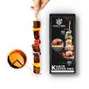 CLICK IT BBQ - Kabob Keeper Pro - Bamboo Skewers - Kebab Skewers with Innovative Stopper Disks to Lock Food in Place - 100 Count