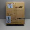 Folding Utility Cart Black Portable Rolling Crate Handcart Foldable Shopping Trolley Collapsible, with Lid, on Wheels, for Grocery, Garden, Office, Storage, Teacher, Tool (Black)