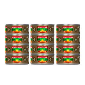 Genova Premium Yellowfin Tuna in Olive Oil, 5 Ounce Cans (Pack of 12), Wild Caught Canned Tuna, Solid Light (EXP 11/28/28)