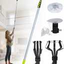 Light Bulb Changer Pole Kit 3 FT to 20 FT Telescoping Extension Pole with 2 Baskets and Suction Cup Lightbulb Changing for High Ceilings and Recessed Lights Removal Tool