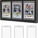 Acrylic Trading Card Display Frame for 3 Standard Cards, Wall Mount & Stand, Magnetic Holder UV Protection for Baseball Basketball Football Sports Collection, Compatible with Pokemon MTG