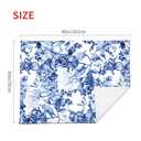 Printed Watercolor Blue and White Floral Throw Blanket Ultra Soft Cozy Flannel Fleece Blanket Plush Warm Lightweight Bedding for Couch Sofa Chair Bed Living Room Bedroom Decor,60"X50"
