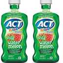 ACT Kids Anticavity Fluoride Rinse Wild Watermelon 16.9 fl. oz. Accurate Dosing Cup, Alcohol Free (Pack of 2)