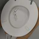 Mayfair Padded Toilet Seat with Chrome Hinges, Soft Vinyl over Wood Core Seat, Made in USA, Round, White (Elongated)