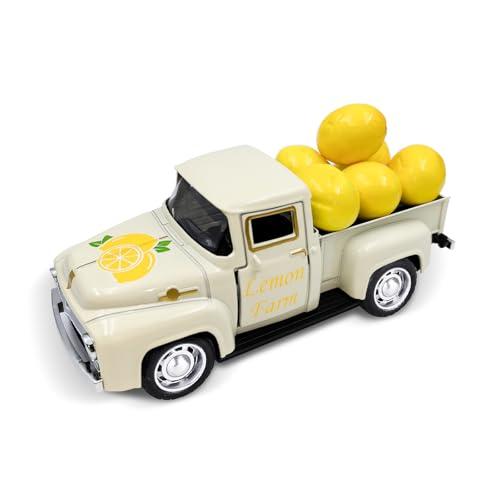 Teeloray Lemon Truck Decor with Mini Fake Lemons Lemon Decorations for Home Kitchen Farmhouse Tabletop Centerpiece Summer Tiered Tray Decor Lemonade Stand Decorations Amalfi Coast Party Favor, Cream