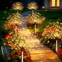 echosari Solar Garden Lights Outdoor, Total 6 Pack 720 LED Firework Lights with Auto On/Off 8 Modes IP65 Waterproof Landscape Light for Outdoor Yard Pathway Garden Decor (Warm White)