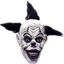 TAUXBLO Scary Demon Clown Mask Evil Clown Mask Creepy Halloween Adult Latex Costume Cosplay Props (Black)