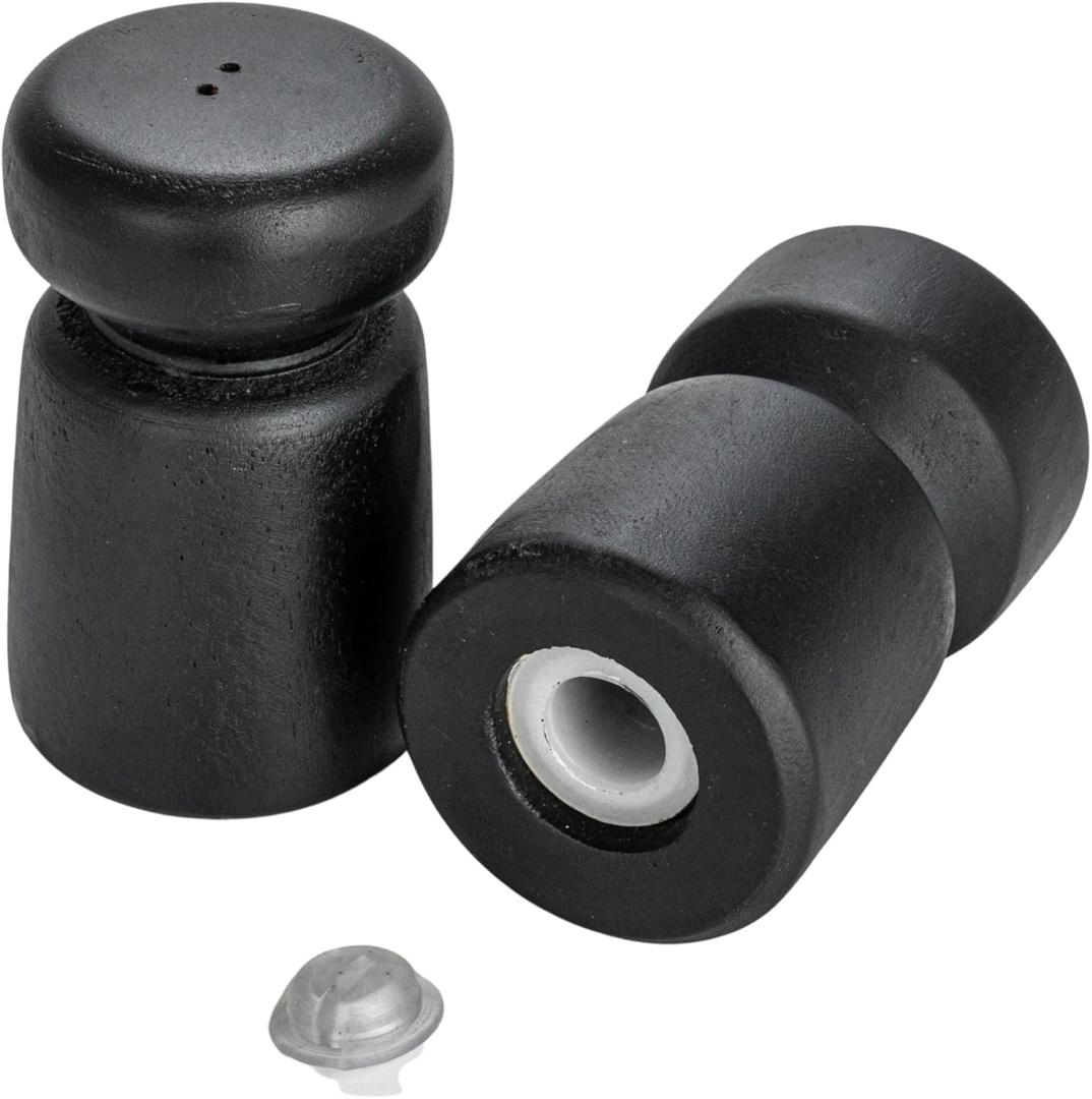 Bloomingville, Black, Mango Wood Salt and Pepper Shakers, Set of 2, Small