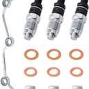 16001-53900 Fuel Injectors & 1G962-42500 Fuel Return Overflow Pipe Compatible with Kubota D722 D782 D902 Parts Replace 1600153900 1G96242500
