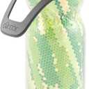 O2COOL Mist 'N Sip Misting Water Bottle 2-in-1 Mist And Sip Function With No Leak Pull Top Spout Reusable Sports Water Bottle - 20 oz (Geo Green)