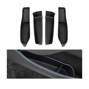 Arcoche Door Side Storage Box for Tesla Model Y Juniper Accessories 2025 2026 Door Pocket Liners,TPE Front & Rear Side Organizer Tray Protector Liner (model Y Juniper) 4pcs Not fit 2026 Standard