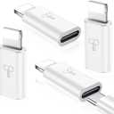 Temdan 4 Pack USB C to Lightning Adapter for iPhone 14 13 12 Pro Max/iPad Air/Airpods,Support Audio/OTG,20W PD Fast Charging,Lightning to Type C Charger Connector Cable,for iPhone 14 Accessories-White