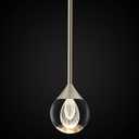 1-Light Teardrop Crystal LED Hanging Pendant Light, Brushed Nickel, 4x4x49 inches