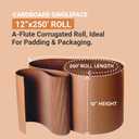 AVIDITI Shipping Corrugated Roll Kraft, 12" x 250', 1-Pack | Corrugated Cardboard Roll for Packing, Shipping and Storage