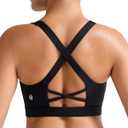 RUNNING GIRL Sports Bra for Women, Molded Cup High Impact Sports Bras for Women with Sewn in Pads (Black, XXL)