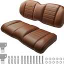 NOKINS Golf Cart Premium Seat Cushion Kit,Seat Back & Seat Bottom Cushion Assembly (Coffee Brown, Fits EZGO TXT/RXV)