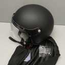 Yesmotor 3/4 Motorcycle Helmets Retro Open Face Vespa Scooters Helmet with Clear Visor for Men and Women- DOT Approved Medium