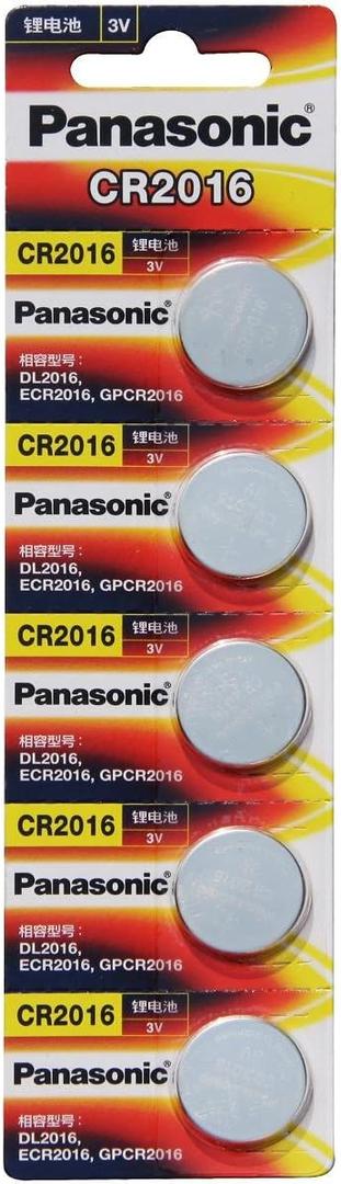 Panasonic CR2016 Lithium Cell Button Battery (5 Pieces)