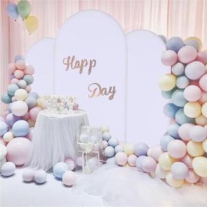 Metal Arch Stand and Cover Set 3,3Pcs Gold Wedding Arch Backdrop Stand with 3 White Spandex Arch Backdrop Cover for Birthday, Party, Baby Shower, Ceremony Decor(4.9ft,5.9ft,6.6ft)