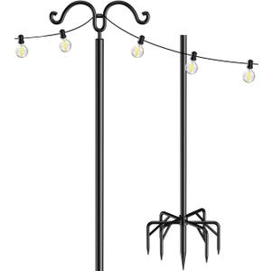 Flanagan String Light Poles for Outside, Outdoor Light Pole for Hanging String Light, 108 Inch Adjustable Patio Lighting Stand for Garden Fence Party Wedding (1-Pack)