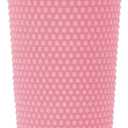 24oz Fully Studded Tumbler.Matte Pink Studded Tumbler with Lid and Straw.Reusable Double Walled Insulated Travel Tumbler.Plastic Acrylic Pastel Colored Tumbler Cup for Iced Coffee Smoothie