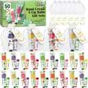 AZEN 50 Sets Bulk Gifts, Hand Cream and Lip Balm Bulk Set with Organza Bag Thank You Card, Baby Shower Wedding Gifts for Guests, Bridal Wedding Favors, Valentines Gift for Women