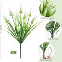 Artificial Fake Outdoor Plants Flowers for Spring Decoration, UV Resistant Realistic White Plastic Flowers Faux Plant Monkey Grass for Planter Home Garden Porch Patio Window Box(White-A, 12 Pcs)