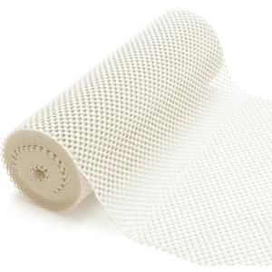 Kitchen Cabinet Liner, 12 Inches x 10 FT Off White Shelf Liners for Kitchen Cabinets Non-Adhesive, Thick and Durable