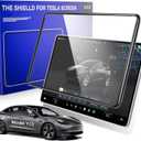 Tempered Glass Screen Protector for Tesla Model Y Juniper Accessories 2025/2026 & for Tesla Model 3 (2024/2025/2026) 15.4 Inch, Tempered Glass Case with Protective Frame, HD & 9H Anti-Scratch