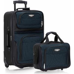 Travel Select Amsterdam Softside Expandable Luggage with Rolling Wheels, Navy, 2-Piece Set (15/21)
