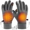 USB Heated Gloves for Men Women, Full Finger Hand Warmers Gloves 3 Levels Temperature Thermal Heated Mittens Double-Sided Heating Hand Warmers Winter Gifts for Outdoor Skiing Cycling (Grey)