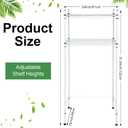 Tandefio 2 Tier Mini Fridge Stand with Storage for Dorm Microwave Stand Over Mini Fridge Storage Shelf with Wheels Adjustable Height Organizer for Kitchen College Rooms Pantry(White)